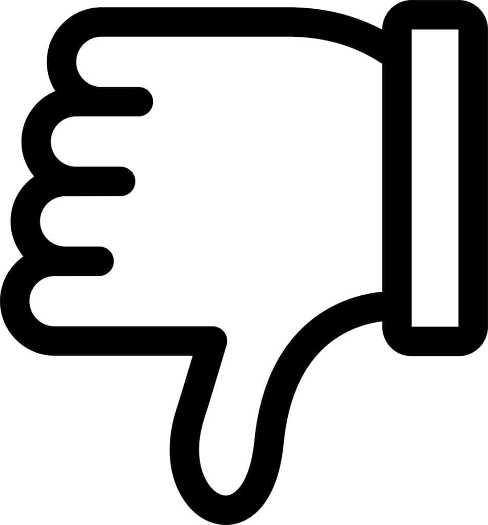 thumb down black outline